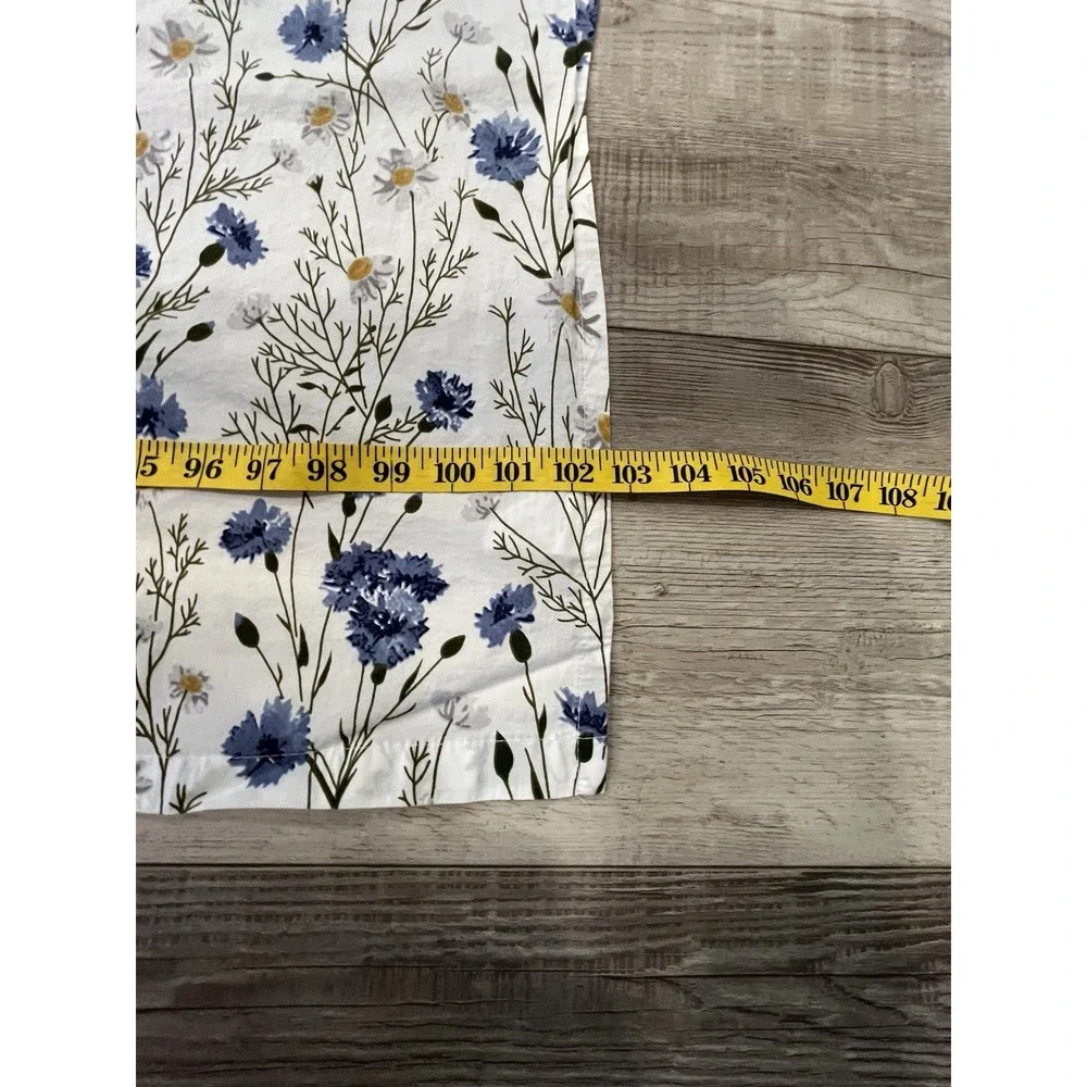 RUVANTI 100% Cotton Flat Sheet Queen Size Cooling Percale Cottage Core Prairie